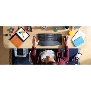 Logitech MX ERGO 鼠标 - 蓝牙/射频 - 光学 - 6 可编程按钮 - 石墨色 - 无线 - 可充电 - 4000 dpi - 轨迹球 - 右旋转