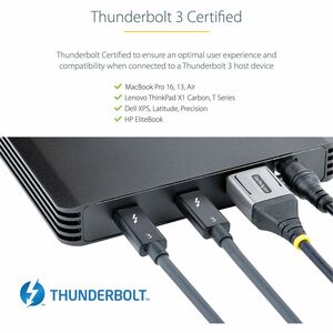 StarTech.com Drive Enclosure PCI Express NVMe, M.2 - Thunderbolt 3 Host Interface External - Black - TAA Compliant - 4 x S