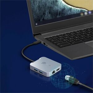 j5create Elite JCD391-N 5 Port(s) USB Type C Docking Station for Notebook, Keyboard, Mouse, Flash Drive, TV, MacBook - Cha