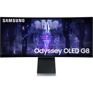 Samsung Odyssey G8 S34BG850SU 86,4 cm (34 Zoll) UW-QHD Gekrümmter Bildschirm Gaming-OLED-Monitor - 21:9 Format - Silber - 