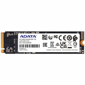 Adata LEGEND 960 ALEG-960-1TCS 1 TB Solid State Drive - M.2 2280 Internal - PCI Express NVMe (PCI Express NVMe 4.0 x4) - D