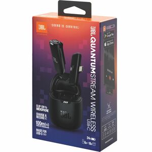 JBL Quantum Stream Wireless Microphone for Recording, Voice, Broadcasting, Outdoor, Content Production, Cell Phone - Black