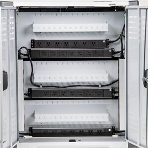 Rocstor Volt C42 PRE-WIRED - 42 Device Intelligent Power Charging Cart - 3 Drawer - 4 Casters - 5" Caster Size - Steel - 3