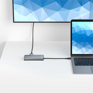 Alogic Fusion ALPHA USB-Typ C Docking Station - Grau - 4K - 3840 x 2160 - 3 x USB-Anschlüsse - 2 x USB 3.0 - USB Typ-A - U