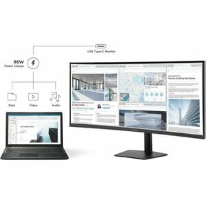ViewSonic VA3820C 38 Zoll Klasse QHD+ LED-Monitor - 21:9 Format - 96,5 cm (38 Zoll) Viewable - LED Hintergrund-beleuchtung