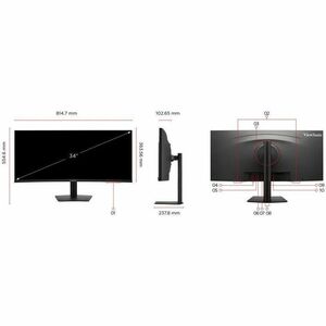 ViewSonic VA3420C 34" Class UW-QHD LED Monitor - 21:9 - 86.4 cm (34") Viewable - LED Backlight - 3440 x 1440 - 300 cd/m² -