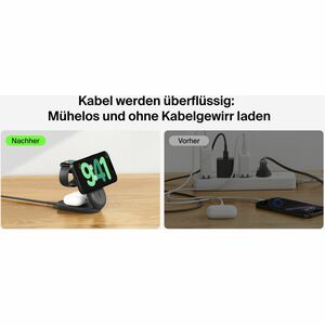 Belkin UltraCharge Induktionsladegerät - Schwarz - für Qi2-fähiges Gerät, iPhone, AirPod, Smartwatch, Smartphone - Eingang
