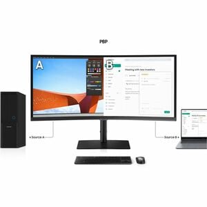 Samsung ViewFinity S6 S34C650VEE 34" Class Webcam UW-QHD Curved Screen LCD Monitor - 21:9 - Black - 34" Viewable - Vertica