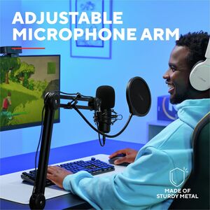 Microphone EMITA II+ avec bras articulé - GXT270-Filtre Anti-Pop et Anti-Vent, Gamer USB Micro avec Directivité Cardioïde 