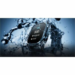 Kospet TANK M4C Smart Watch - Square Case Shape - Silver Body Color - Stainless Steel, Zinc Alloy Case Material - Silicone