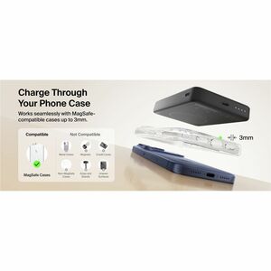 Belkin BoostCharge Power Bank - Black - For Smartphone, iPhone - 10000 mAh - 20 W - USB Type-C Connector - 2 x USB - Magne