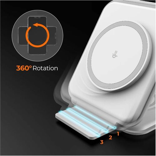 j5create JUPW3215W-N Induction Charger - White - 1 - For iPhone, Qi-enabled Device - Qi2 Certified, Magnetic, Fast Chargin
