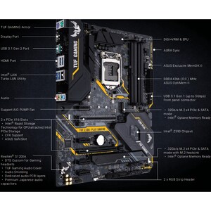 TUF Z390-PLUS GAMING Desktop Motherboard - Intel Z390 Chipset - Socket H4 LGA-1151 - Intel Optane Memory Ready - ATX - 64 