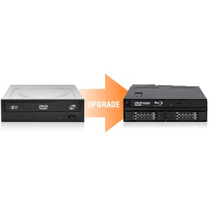 Icy Dock ToughArmor MB602SPO-B Drive Enclosure for 5.25" - Serial ATA/300 Host Interface Internal - Black - 2 x HDD Suppor
