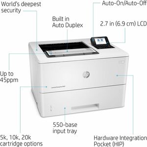 Imprimante laser Bureau HP LaserJet Enterprise M507 M507dn - Monochrome - Impression 45 ppm Mono - 1200 x 1200 dpi - Recto
