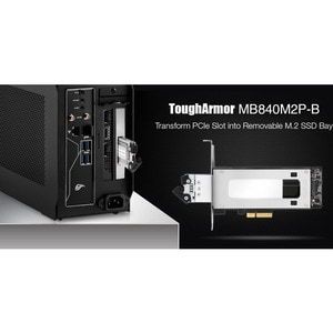 Icy Dock ToughArmor MB840M2P-B Drive Bay Adapter M.2, PCI Express NVMe - PCI Express 3.0 x4 Host Interface - Black, Silver