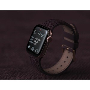 Correa para reloj Njord Eldur SL14123 - 1 - Violeta - Silicona, Acero Inoxidable, Cuero Vegetal, Cuero de salmón