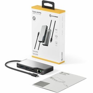 ALOGIC USB-C Fusion ALPHA 5-in-1 Hub - 1 x HDMI 4K@60Hz, 2 x USB-A (USB 3.0), 1 x Gigabit Ethernet, 1 x USB-C (Data & PD) 
