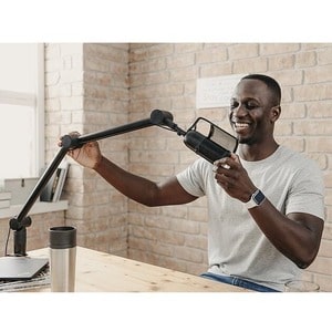 CHERRY Mounting Arm for Microphone - Black - Height Adjustable - 1.50 kg Load Capacity - Aluminium