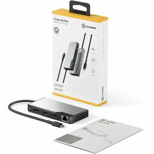 Alogic Fusion ALPHA USB-Typ C Docking Station - Grau - 4K - 3840 x 2160 - 3 x USB-Anschlüsse - 2 x USB 3.0 - USB Typ-A - U