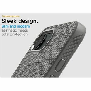 Spigen Liquid Air Case for Apple iPhone 16e Smartphone - Geometric pattern, Textured - Marble Grey - Drop Resistant, Finge