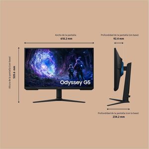 Moniteur LED de jeu Samsung Odyssey G5 S27FG510EU 27" Class WQHD - 16:9 - Noir - 68,6 cm (27") Viewable - Vertical Alignme