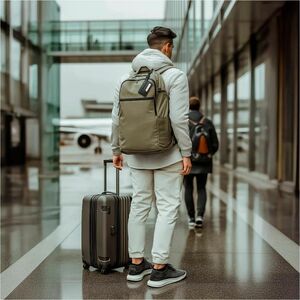 Spigen Luggage Tag - Strap Fastener - Nylon, Faux Leather, Silicone - Black - 1 / Pack