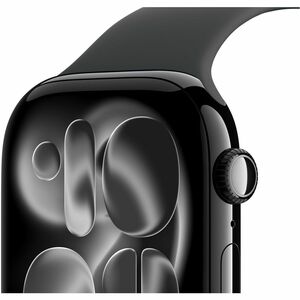 Apple Watch Series 11 Smart Watch - Jet Black Case Color - Black Band Color - Aluminium Case Material - Rubber Band Materi