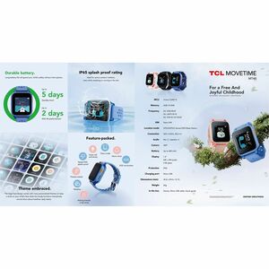 TCL MOVETIME MT46X Smartwatch - Kinder - Pink Body Color - Wireless LAN - 4G - Kamera, Push-Benachrichtigung, SMS, Alarm, 