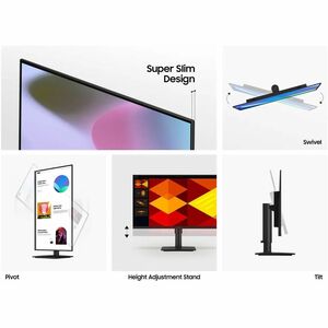 Monitor LED Samsung Essential S4 S24D408GEU 609,6 mm (24,0") Classe Full HD - 16:9 - Nero - 61 cm (24") Viewable - Tecnolo