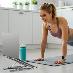 Foldable Laptop Stand with Docking Station (2USB-A 5Gbps + USB-C 5Gbps + HDMI 4K 60Hz + SD/Micro SD + PD 100W)