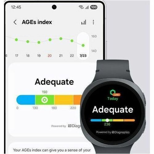 Samsung Galaxy Watch8 SM-L320 Smart Watch - 42.70 mm Case Height - 40.40 mm Case Width - Graphite Case Color - Graphite Ba