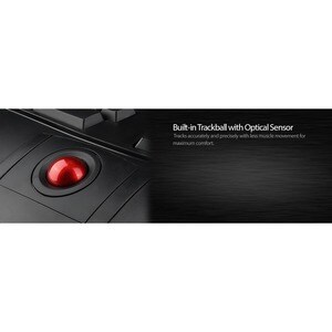 Adesso 2.4 GHz Wireless Ergonomic Trackball Keyboard - Wireless Connectivity - RF - 30 ft - 2.40 GHz - USB Interface - 105