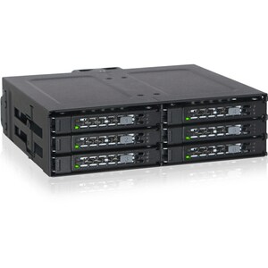 Icy Dock ToughArmor MB608SP-B Drive Enclosure for 5.25" - Serial ATA/600 Host Interface Internal - Black - 6 x HDD Support