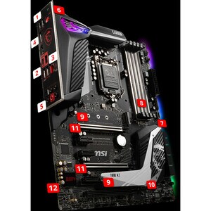 MSI MPG Z390 GAMING PRO CARBON Desktop Motherboard - Intel Z390 Chipset - Socket H4 LGA-1151 - Intel Optane Memory Ready -