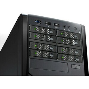 Icy Dock ToughArmor MB508SP-B Drive Enclosure for 5.25" - Mini-SAS HD Host Interface Internal - Black - 8 x HDD Supported 