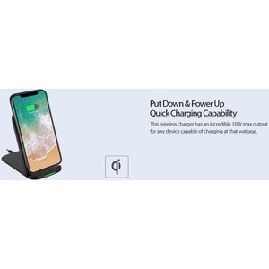 Adesso 10W Max Qi-Certified 2-Coil Foldable Wireless Charging Stand - 5 V DC Input - Input connectors: USB - Overcharge Pr