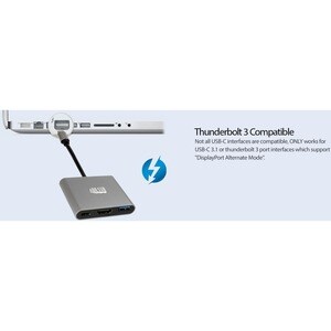 Adesso 3-IN-1 USB-C Multi-Port Docking Station (TAA Compliant) - for TV/Monitor/Projector/Notebook/Smartphone/Tablet - 60 
