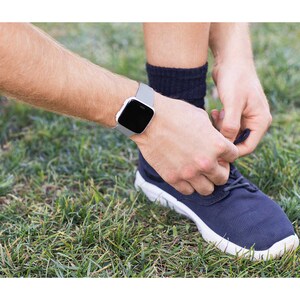 Fitbit Versa Smart Watch - Rectangular Case Shape - 24.08 mm Case Height - 24.08 mm Case Width - Grey Body Color - Alumini