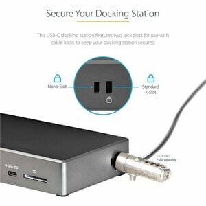 StarTech.com USB C Dock, Triple 4K Monitor USB-C Docking Station with DP 1.4 & DSC, 2x DisplayPort & 1x HDMI, 100W PD, 6x 