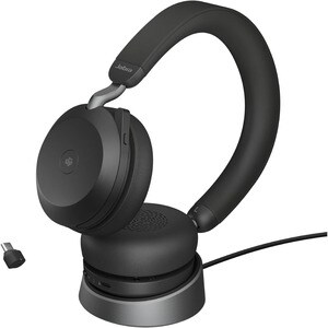 Jabra Evolve2 75 Wireless On-ear Stereo Headset - Black - Binaural - USB-C - Ear-cup - 3000 cm - Bluetooth - 20 Hz to 20 k
