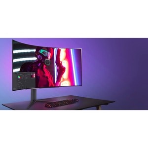 LG UltraGear 45GR95QE-B 45" (114.3 cm) Class UW-QHD Curved Screen Gaming OLED Monitor - 21:9 - Black - 44.5" (113 cm) View