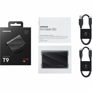 Samsung T9 1 TB Portable Solid State Drive - External - Black - Notebook, Smartphone, Camera, Gaming Console, Smart TV Dev