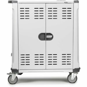 Rocstor Volt C42 Pre-Wired Charging Cart with Intelligent Power Charging 65W - 3 Shelf - 3 Drawer - Push Handle Handle - 4