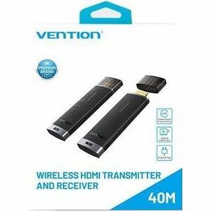 Vention Video Extender Transmitter/Receiver - Wireless - 40 m Range - 2 x USB - 1080p - Full HD - Display, Computer, Noteb