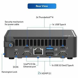 Asus NUC 15 Pro NUC15CRKU7 Barebone System - Mini PC - Intel Core Ultra 7 - Intel Chip - 96 GB DDR5 SDRAM DDR5-6400/PC5-51