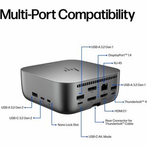 HP Ultra G6 Thunderbolt 4 Docking Station for Desktop PC, Mobile Workstation - Charging Capability - 230 W - TAA Compliant