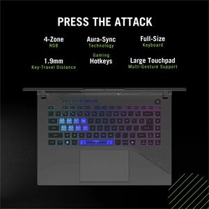G614PM-S5072W Eclipse Gray ROG Nebula Display 16 QHD+ Nontouch Ryzen9 8940HX Processor 32GB 1TB GeForce RTX5060 8GB GDDR7 