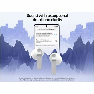 Samsung Galaxy Buds4 SM-R540 Earset - Bixby - Stereo - True Wireless - Bluetooth - Earbud - Binaural - In-ear - White