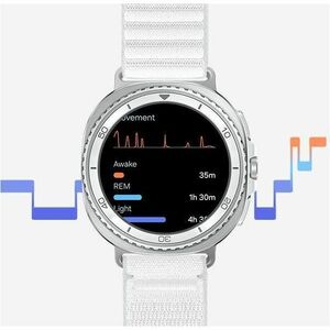 Samsung Galaxy Watch8 Classic SM-L505F Smart Watch - Rounded Square Case Shape - White Body Color - Stainless Steel Body M